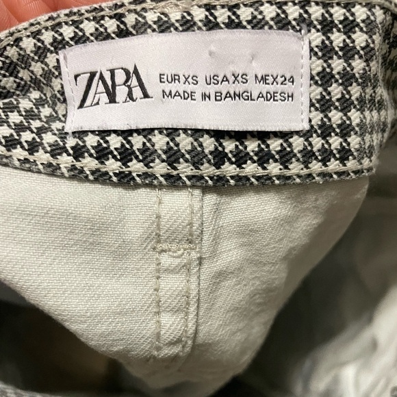 Zara‎ gingham black and white mini skirt size XS - Picture 6 of 7